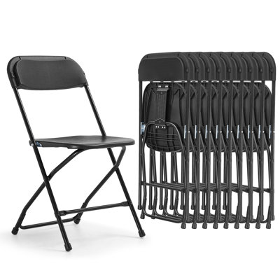 Alverta, ensemble de 10 chaises pliantes, chaise d'appoint de salle à manger en plastique robuste d'une capacité de 550 lb