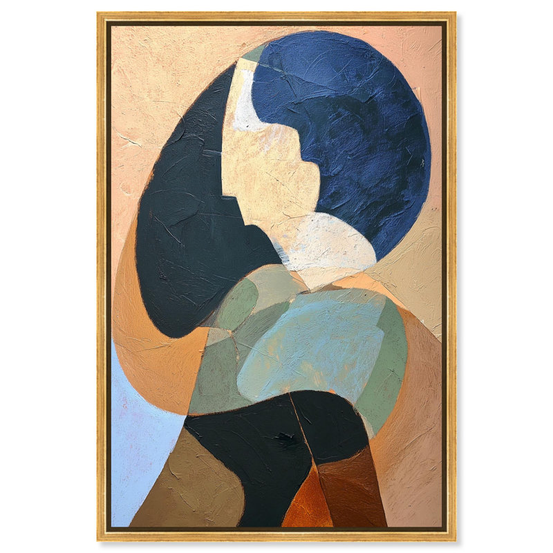 "Curved Planes III", impression sur toile par Art Remedy, cadre doré, 36 x 54, H 55 po x l 37 po, Cadre doré