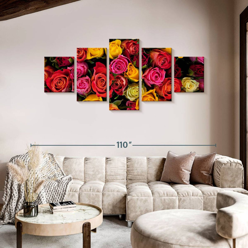 Shades Of Roses, 42" H x 92" W