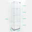 Vitrines en verre autoportantes 65 po avec une porte, roues verrouillables, serrure et bandes DEL réglables H 65 po-118089997