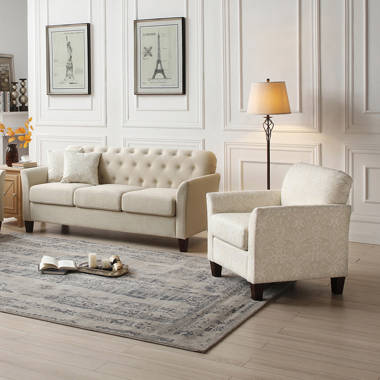 Charlton Street Off-White Beige,White Polyester Fabric Sofa - Rooms To Go