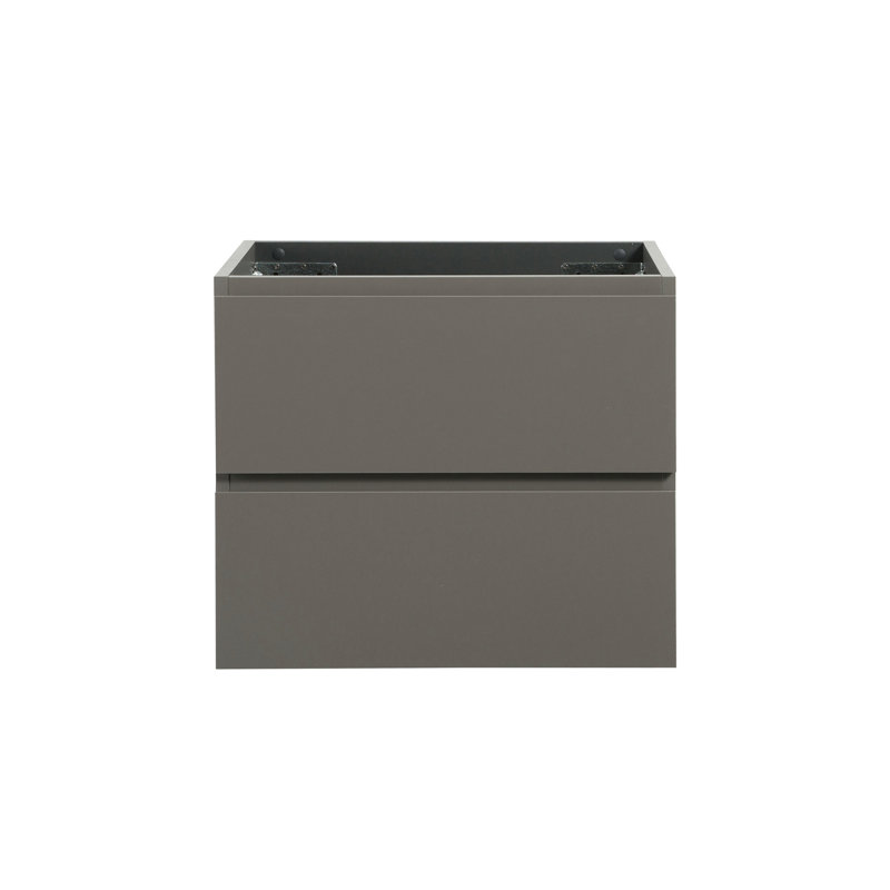 Armoire de salle de bain murale sans lavabo - couleur grise, 2 tiroirs avec fonction silencieuse, rangement amélioré, meuble-lavabo moderne, tiroirs fixés, pour une utilisation sans faille, rangement abondant