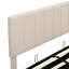 Lit plateforme double avec système de rangement hydraulique - beige-2102557185-2102557184