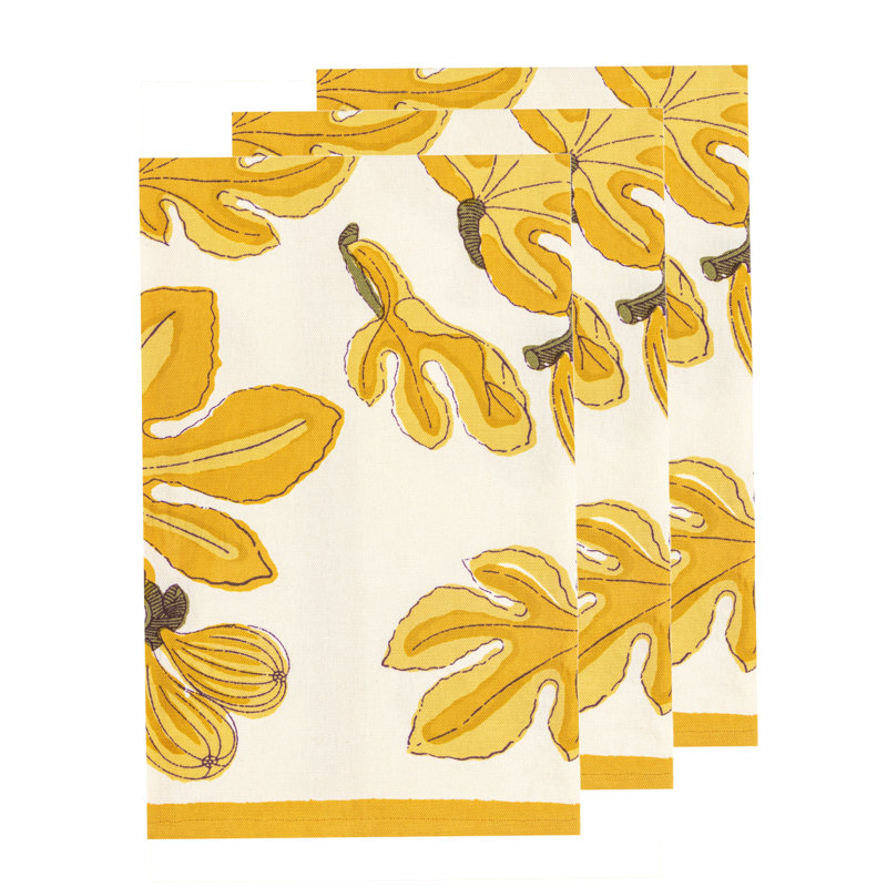 Fig Floral Tea Towel, Citrine