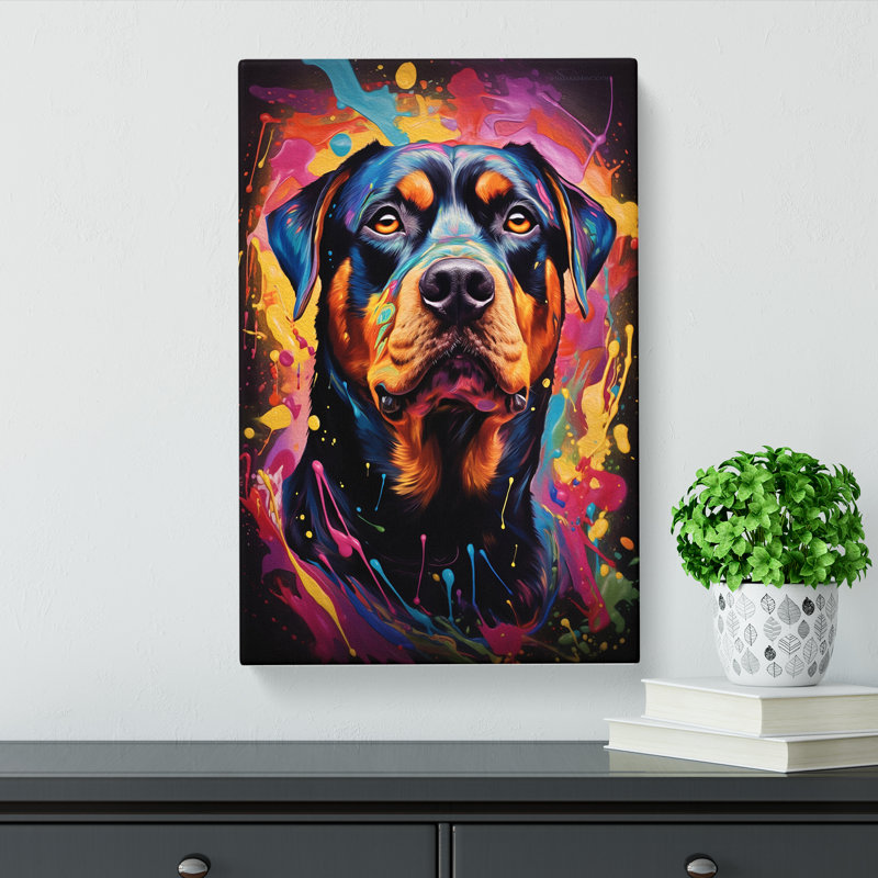 Rottweiler Abstract - Wrapped Canvas, 76cm H x 50cm W x 3cm D