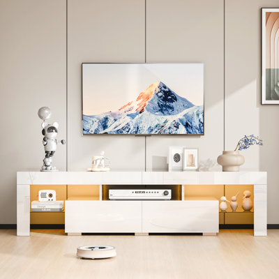 Nakesia Modern Entertainment Center With LED Lights And Storage by Wrought Studio