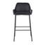 Tabouret de bar à hauteur fixe en métal noir et similicuir noir - ensemble de 2-1293406611