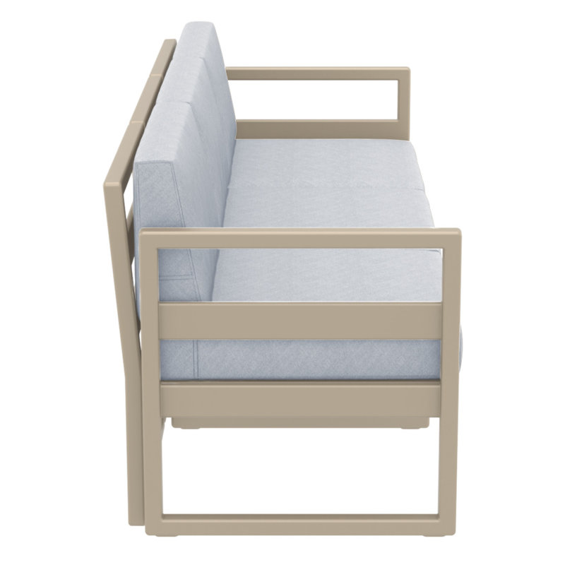 Larry 79'' Wide Straight Patio Sofa with Sunbrella® Cushions, Taupe, Canvas Granite Sunbrella® Canvas