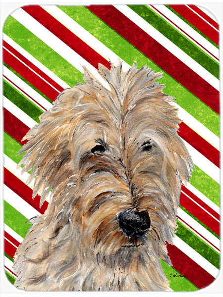 Planche à découper en verre de canne à sucre de noël 2 caroline Goldendoodle