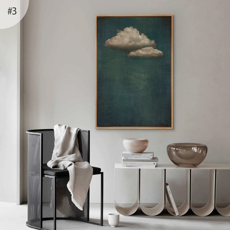 Œuvre de décoration murale minimaliste bleu marine foncé foncé, H 36 po x l 24 po, Naturel