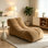 Fauteuil à billes brun confortable, canapé de soutien en mousse pour jouer et lire