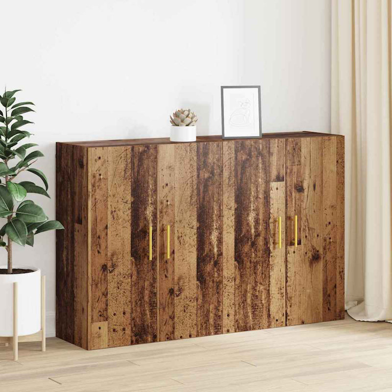 Wall Mounted Cabinets Storage Cabinet Cupboard Display Cabinet, Old Wood