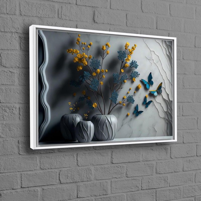 Print on Canvas, White, Framed Print without Mat, 40 cm H x 60 cm W