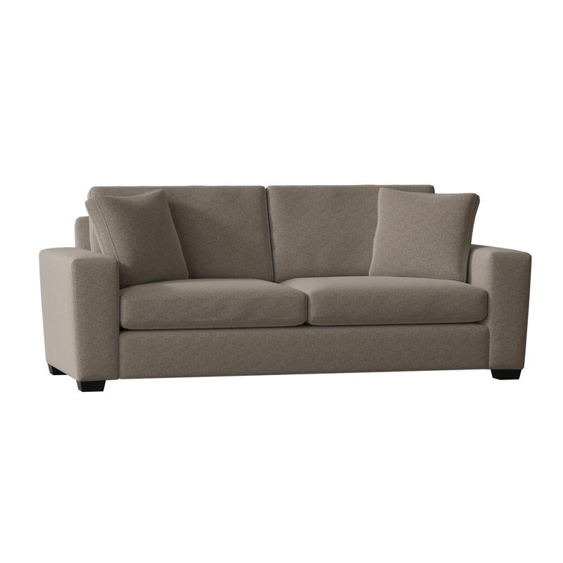 Canapé à accoudoirs carrés avec coussins réversibles 87 po Anastase, Épice Entice, Espresso