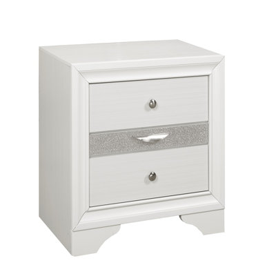 Brassexinc 2-Drawer Night Stand, White