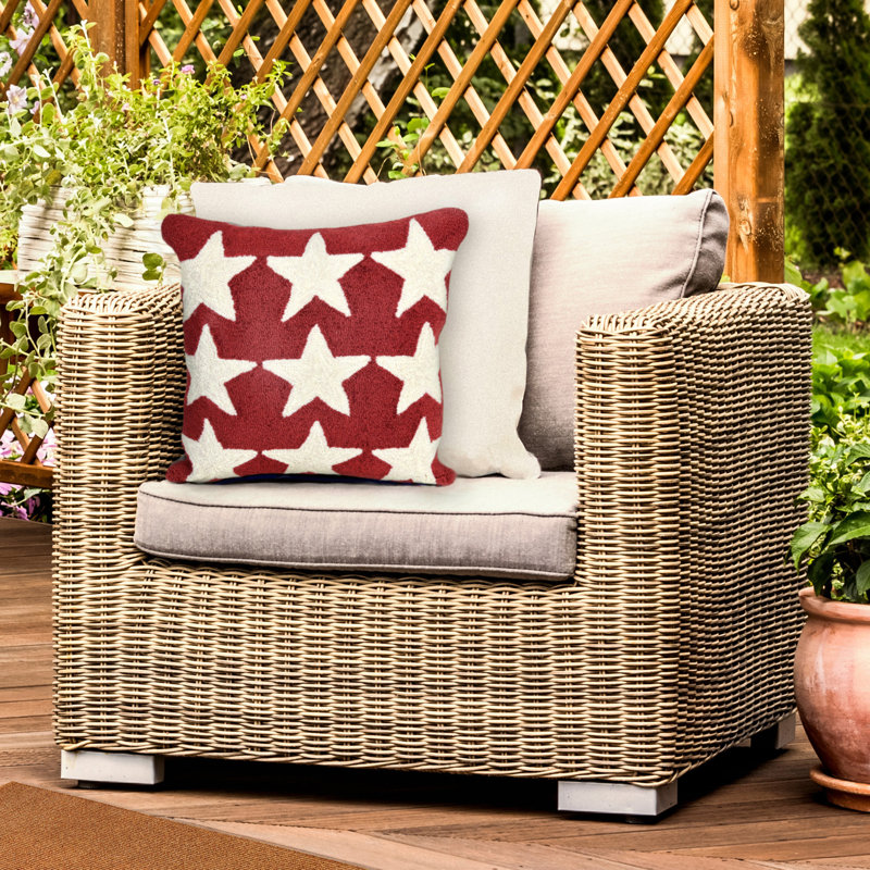 Frontporch Outdoor Square Pillow Cover & Insert, Red