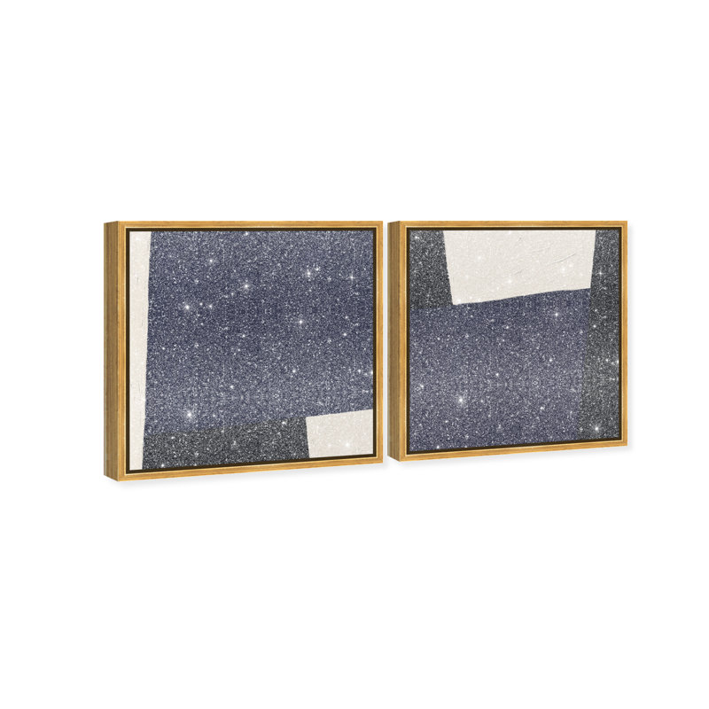 In Blue Set Set by Oliver Gal, 31"H x 31"W, Gold Floater Frame