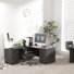 66.93'' L-shaped Desk With File Cabinets
