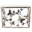 Contemporary 102cm Glass Top Console Table - Hand-Finished Butterfly Design for Entryway, Hallway and Living Room