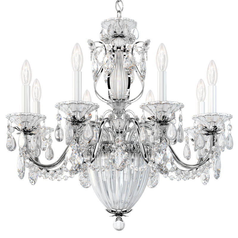 Bagatelle 11 - Light Chandelier, Polished Silver, Clear Crystals from Swarovski