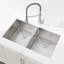 Évier de cuisine encastré à double cuve, lavabo encastré à la main brossé (évier seulement)