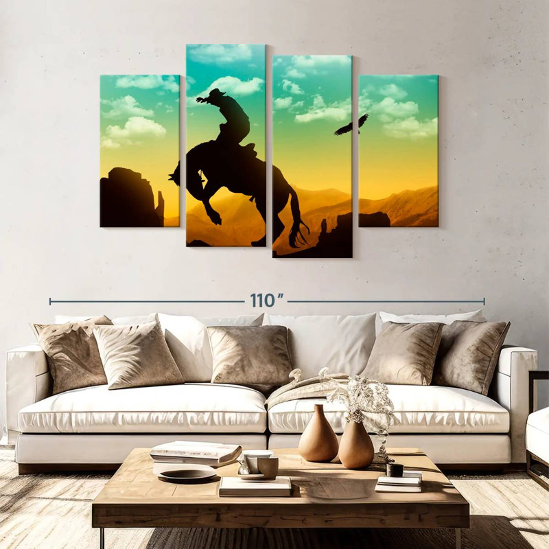 Lelar Eagle And Cowboy, 54" H x 84" W
