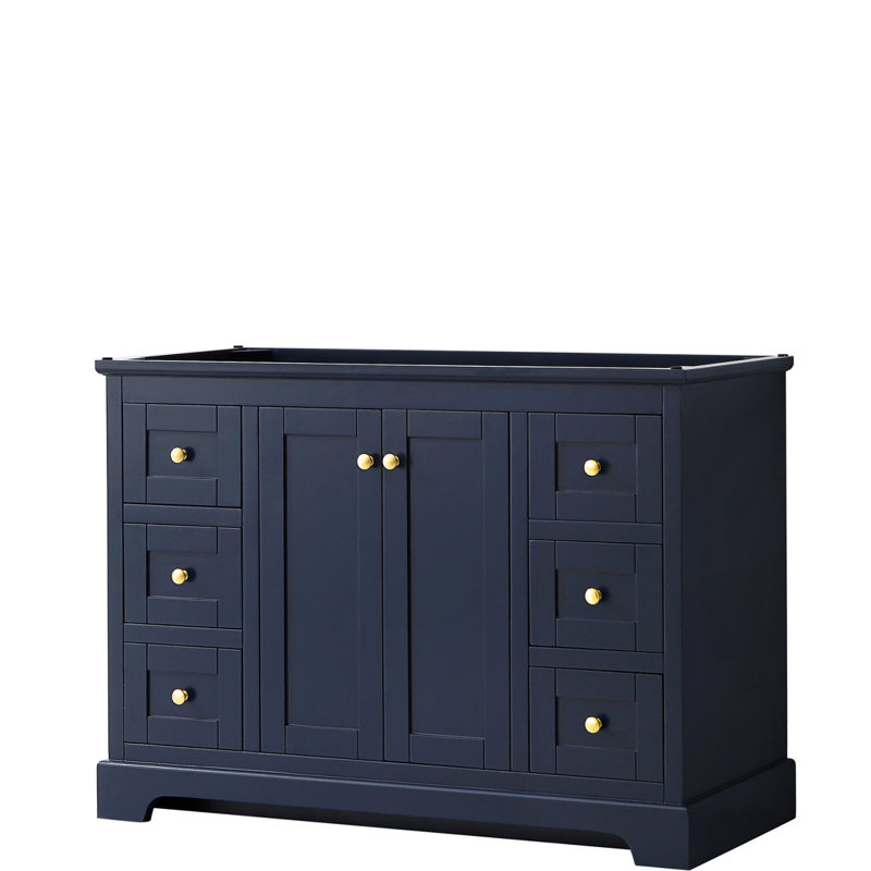 Avery 47.25'' Single Bathroom Vanity Base Only, Dark Blue/Gold