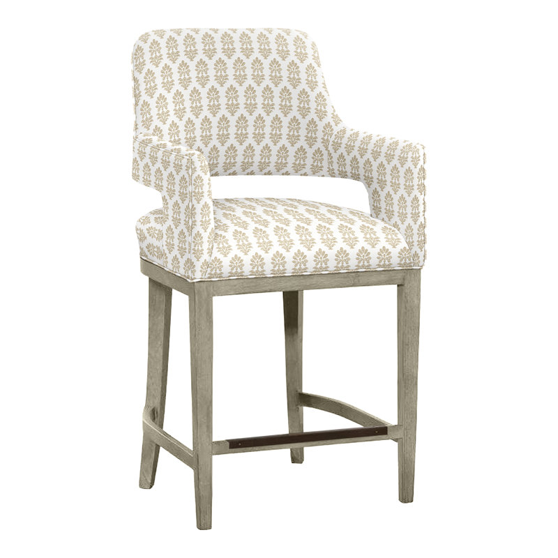 Tabouret de bar et de comptoir Josie, Amande chamois, Lin Perigold Francine