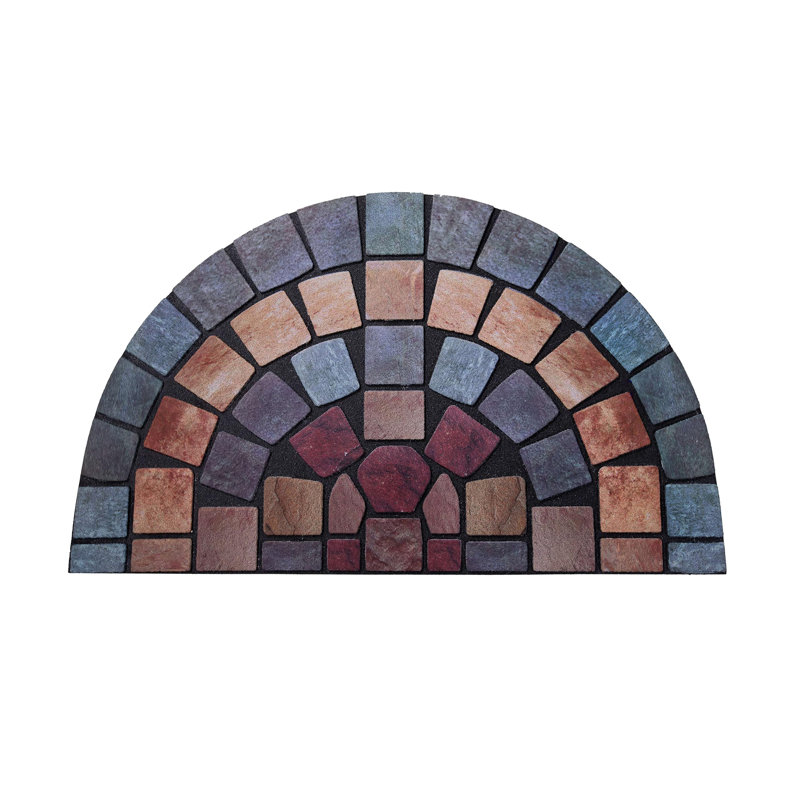 Allmon Eco-Friendly Scrape W44 x L75 cm Non-Slip Indoor/Outdoor Door Mat, Blue Border