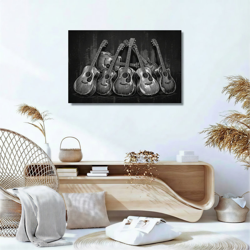 Ensemble de 1 toile murale Collection Guitare, 28"H x 40"W, Wrapped Canvas