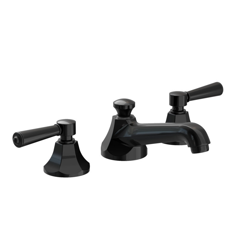 Metropole Widespread Bathroom Faucet with Drain Asssembly, Gloss Black