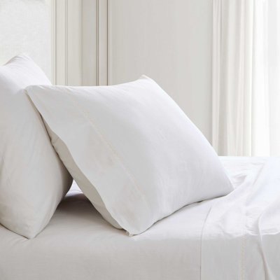 Martha Stewart Lilly Pond Leaf Embroidered Cotton Sheet Set
