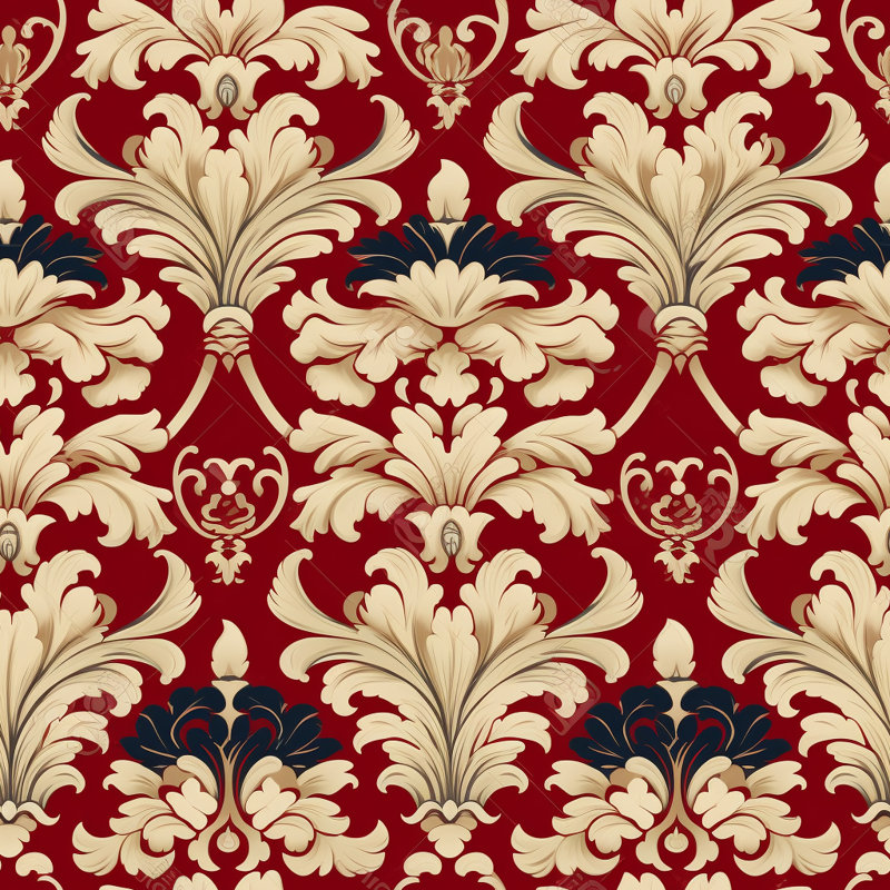 Rideaux Acanthus - rideaux méditerranéen - rouge; beige, L 40 po x L 82 po