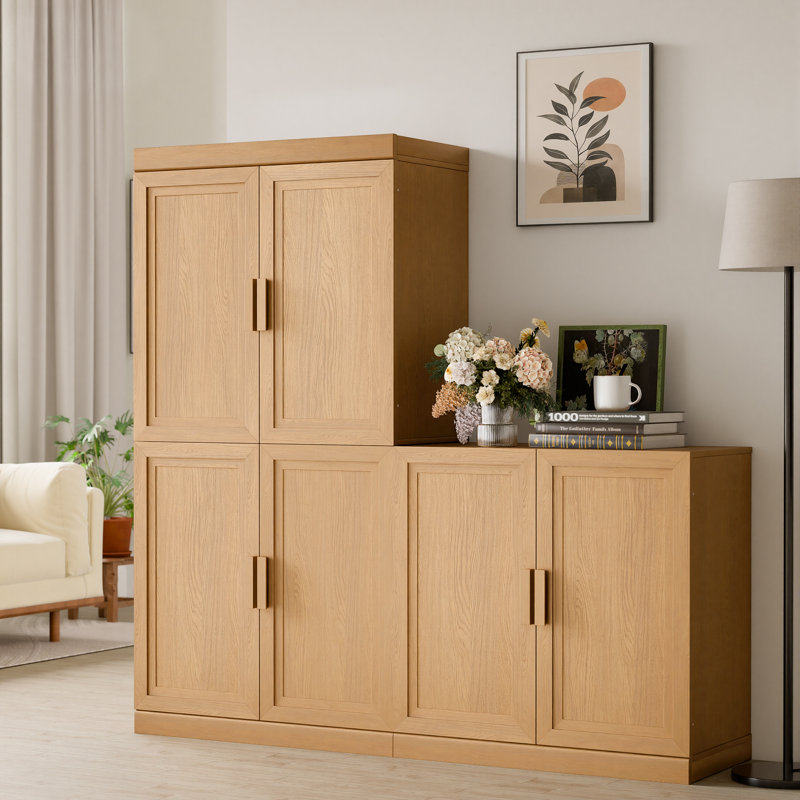 Armoire d'appoint avec tablettes réglables et armoire de rangement moderne à 2 portes pour le salon