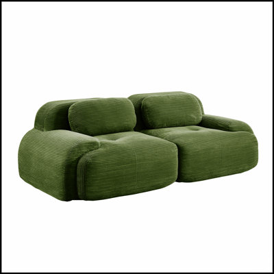 Canapé modulaire en velours côtelé avec accoudoirs courbés et conception antidérapante pour les salons, les chambres et les salles audiovisuelles