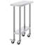 Table de travail en acier inoxydable, hauteur de 38 pouces, tablette réglable, roulettes incluses-1616522684