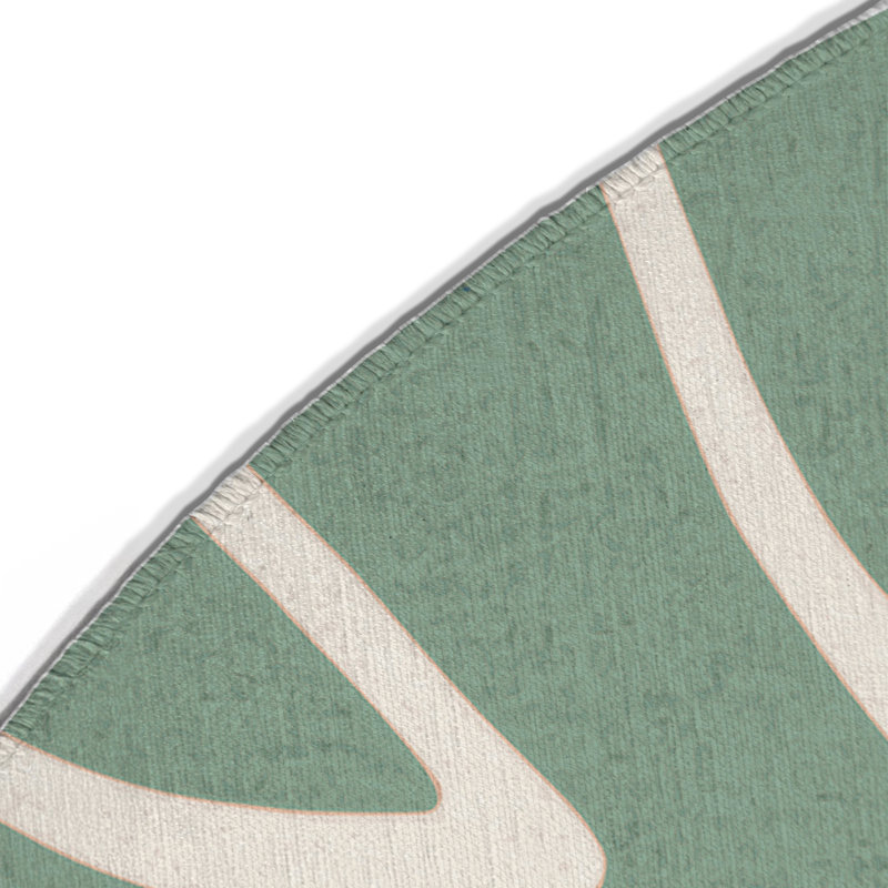 Tapis intérieur et extérieur Frosted Ferns, Rond 5 pi