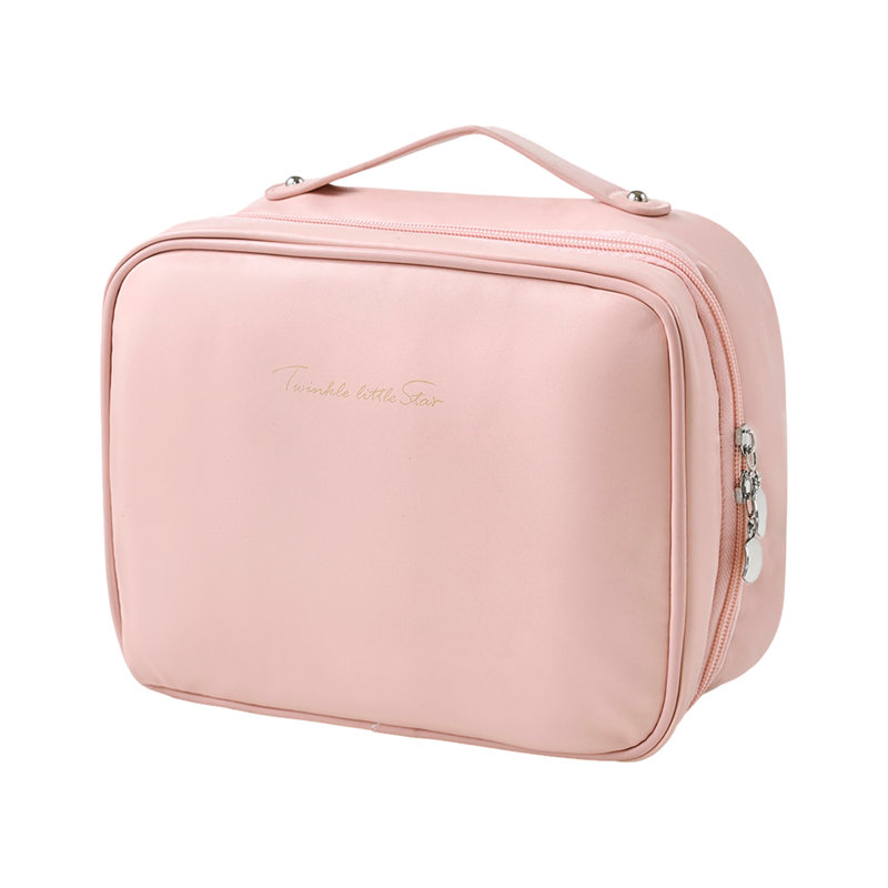 PU Leather；Polyester；PVC；Nylon Zipper Makeup Organiser, Pink