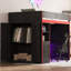 Lit mezzanine avec bureau et rangement, lumières DEL, double Gaming