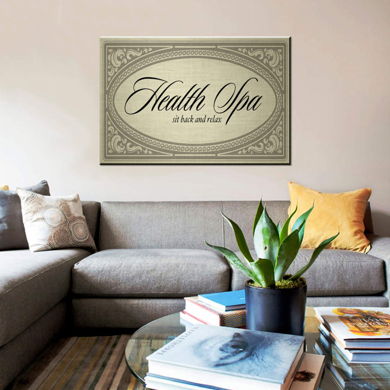 «Health Spa Sit Back And Relax» par PI Studio - Estampe numérique sur toile tendue avec châssis, H 12 po x l 18 po x P 1,5 po