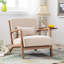 66cm Modern Solid Wood Frame Upholstered Accent Chair , Modern Armchair with Lumbar Support Pillow-170864889