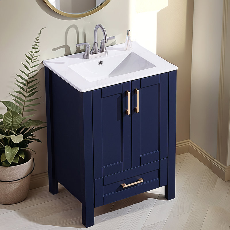 24'' Blue Modern Free-Standing Single Bathroom Vanity Set