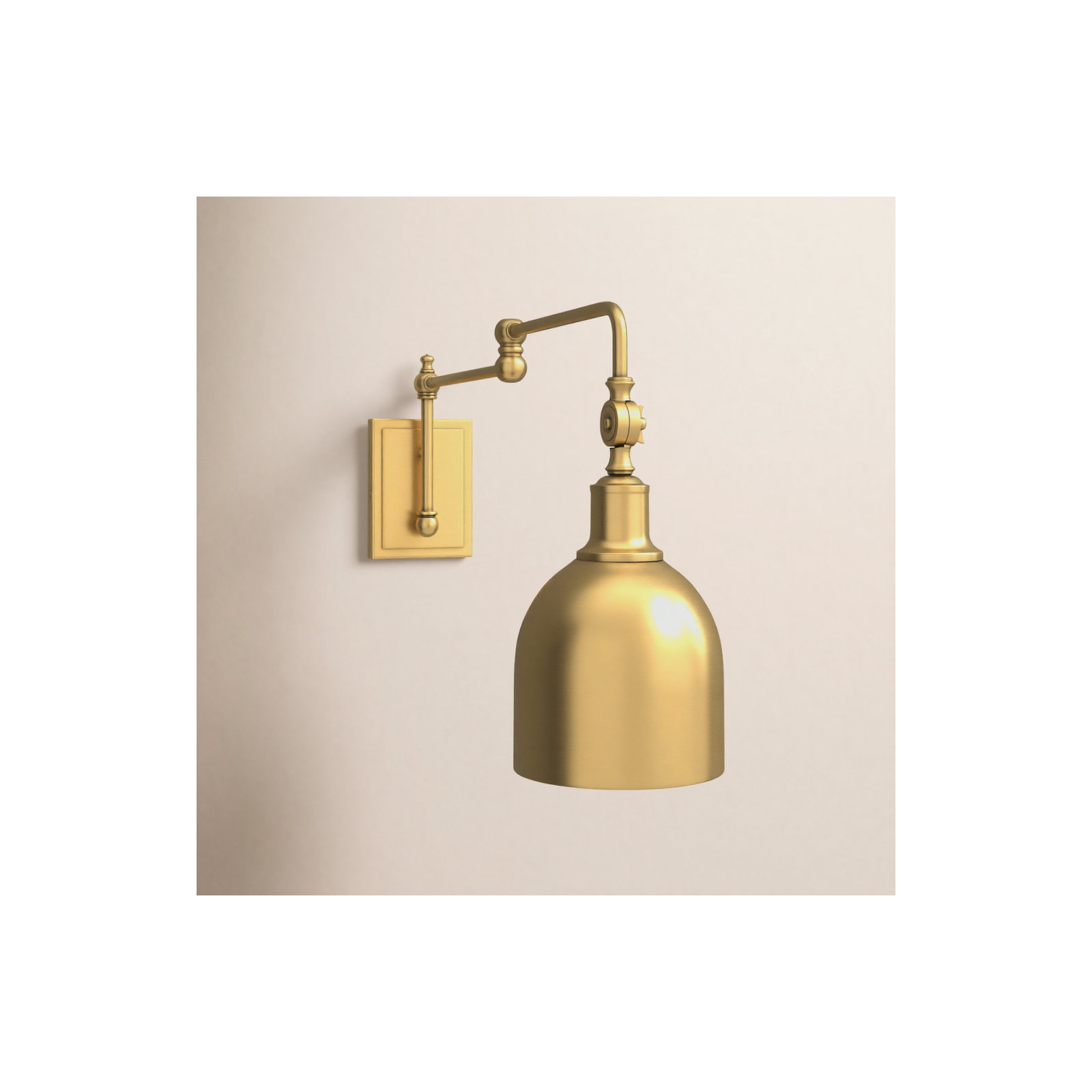 Seraphine Single Light Dimmable Wall Sconces, Natural Brass