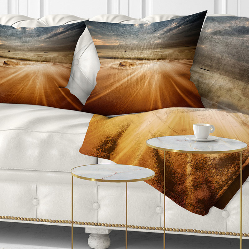 Coussin de mer de pluie avec vagues, Carrée 18 po x 18 po