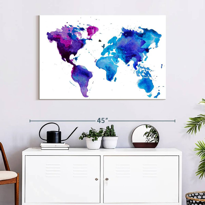 Carte du monde Aliaz Cool Hues, H 26 po x l 39 po