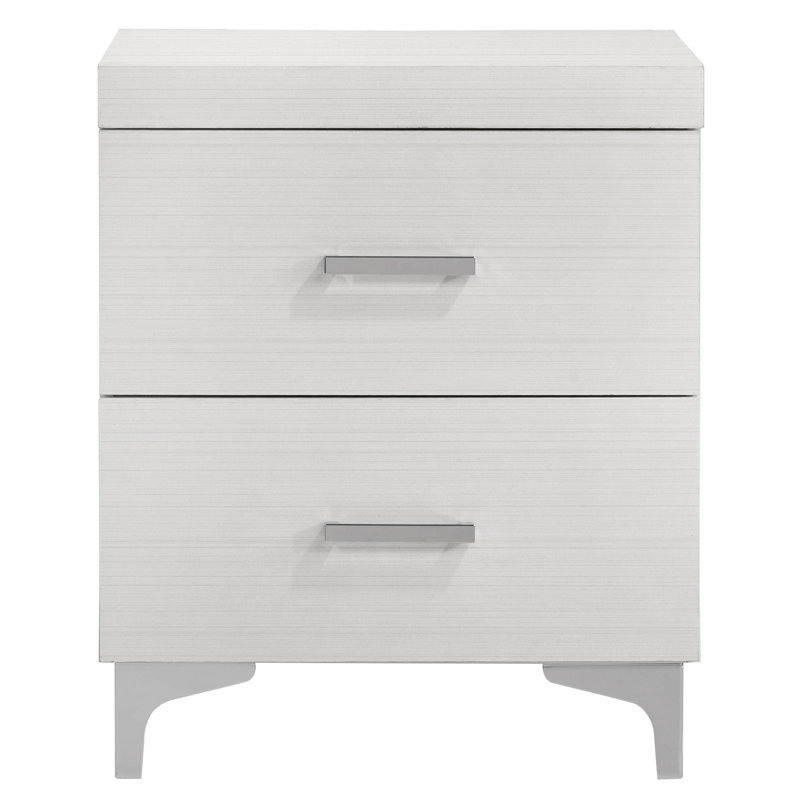 White 2-Drawer Nightstand