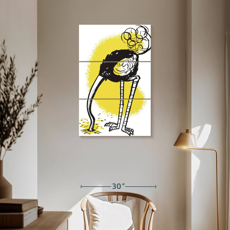 Brampt Introverted Ostrich, 57" H x 36" W