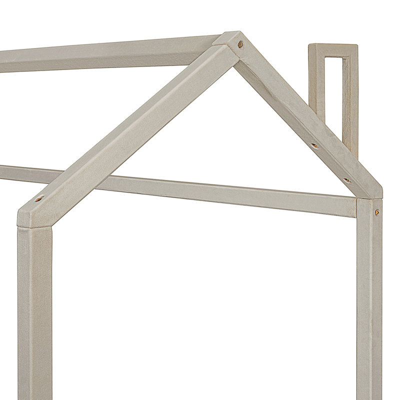Velvet House Bed, Lit simple, Beige