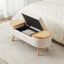 Jurre Modern Rattan Storage Bench with Flip Top – Solid Wood Frame & Cushioned Seat-1451848872