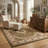 Rug Branch Diwan 8' x 11' (7'9" x 10'8") Green/Beige Persian Medallion Indoor Area Rug, Traditional, Low Pile, Stain-Resistant Carpet - Living Room, Bedroom, Dining Room, and Kitchen-1676080816